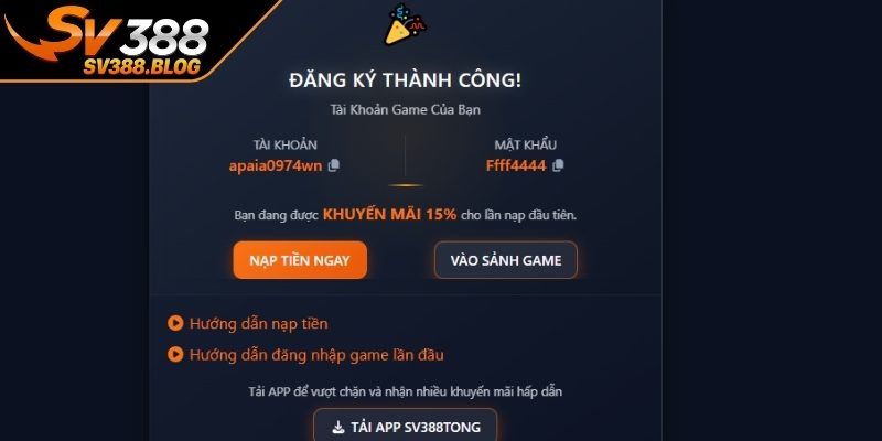 Lưu ý khi đăng ký SV388